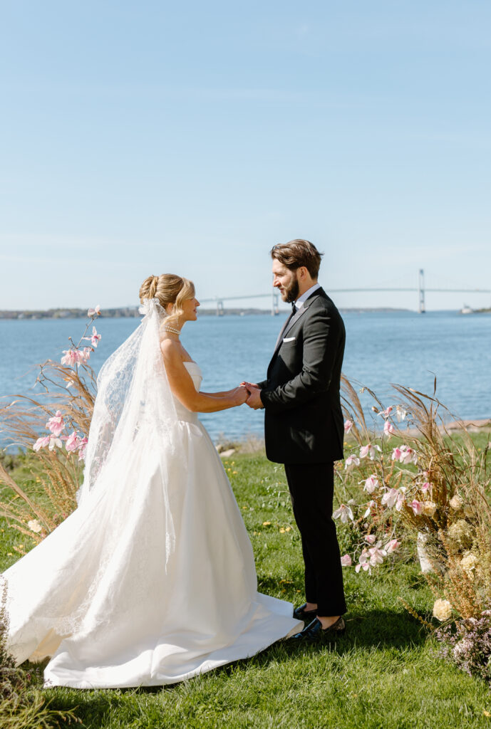 fort adams newport rhode island wedding ceremony  gucci garden florals