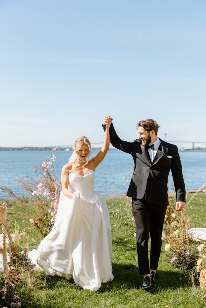 fort adams newport rhode island wedding ceremony  gucci garden florals