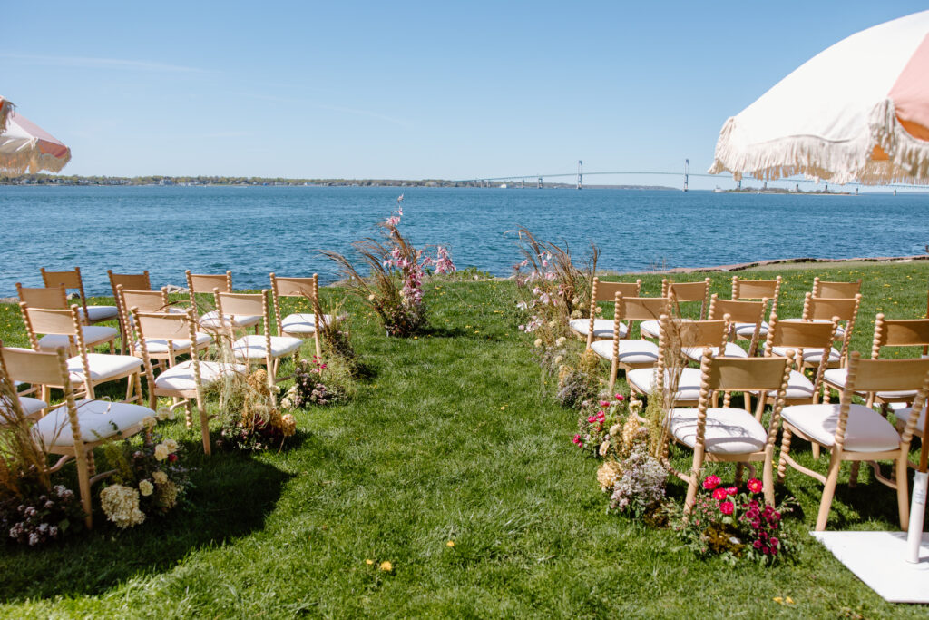 fort adams newport rhode island wedding ceremony  gucci garden florals